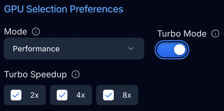 Turbo Mode Configuration Interface